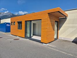 Container, Bürocontainer, Modul, Holzfassade