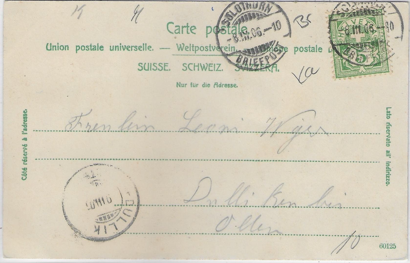 Cartoline postali: Solothurn - Einsiedelei - Litho – Usato da Ettingen venduto da Kartenplanet 1