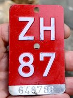 Velonummer ZH von 1987- Zürich -  ZH 87 - 648 788