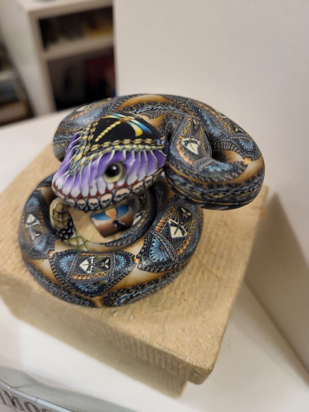 Sculture & Statue: Fimo Schlange, handgemacht, Jon Stuart Anderson, 2019 – Usato da Allschwil venduto da Uhrenbinz 1