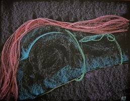 Akt Zeichnung: Blue bottom