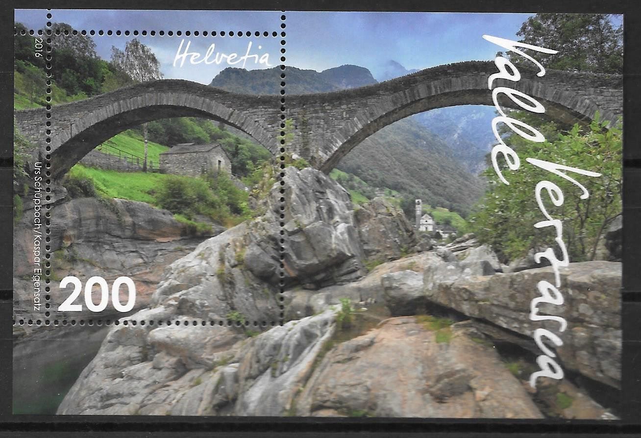 Alle Briefmarken: Sonderblock 1608 Verzascatal ** 8.9.2016 – Neu (gemäss Beschreibung) aus Olten von clotaldi