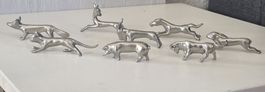Suite de 8 porte-couteaux animaux – Étain Fin Swiss Made