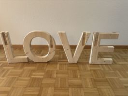 Hochzeitsdekoration Holzbuchstaben Love
