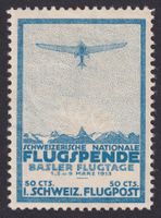 Flugpost Vorläufer II Flugspende BASEL 1913 ungebraucht *