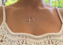 ELLI Halskette mit Kreuz- und Fischanhänger (NEUWERTIG!)
