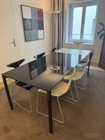 CIACCI KREATY Design-Ausziehtisch - Glas schwarz/weiss