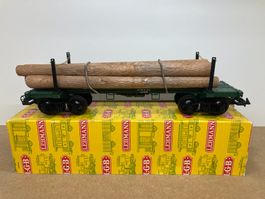 LGB Gartenbahn Sp G 4066 beladener Langholz Wagen N.W.L. Co.