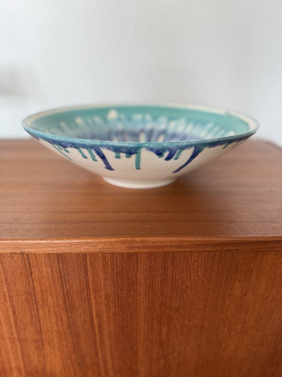 Ciotole: Ceramic Bowl Decorative Design, Vibrant Blue and Aqua – Usato da Meilen venduto da ama_2m6v 1