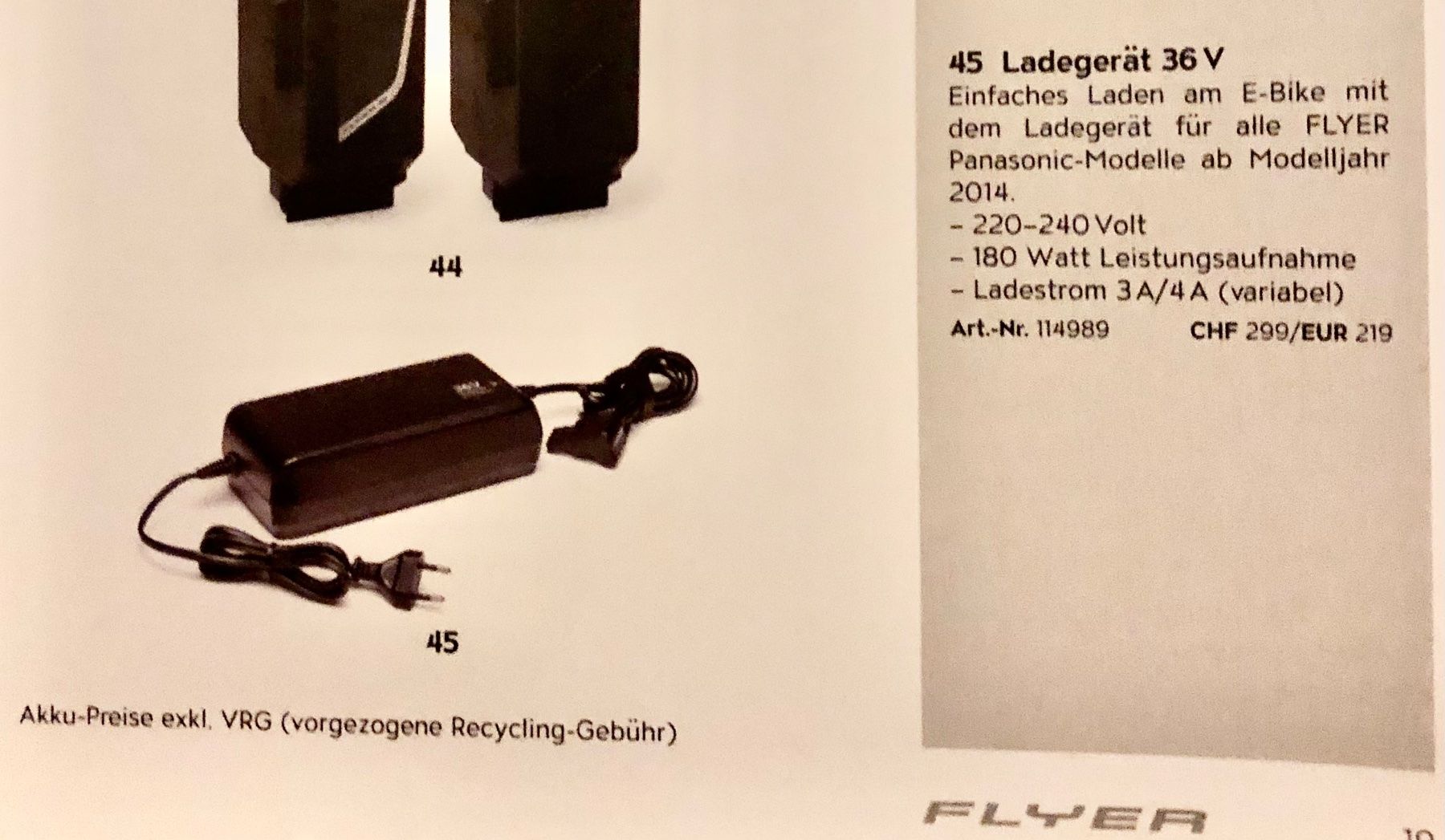 Panasonic Chargeurs: Flyer E-Bike Ladegerät 36V - ab MJ 2014 – Neuf (Voir description) à Schliern b.Köniz par mar_9h9p 1