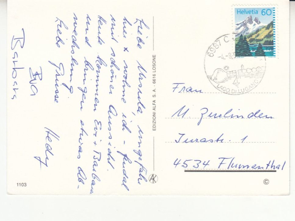 Cartoline postali: Lugano 1994 – Usato da Bürglen TG venduto da StampGraf 1