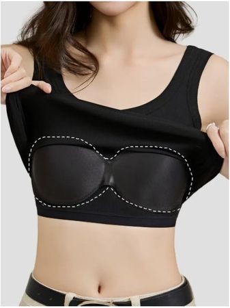 NEUES Top schwarz mit integrierten BH-Pads Gr. XL - 225202