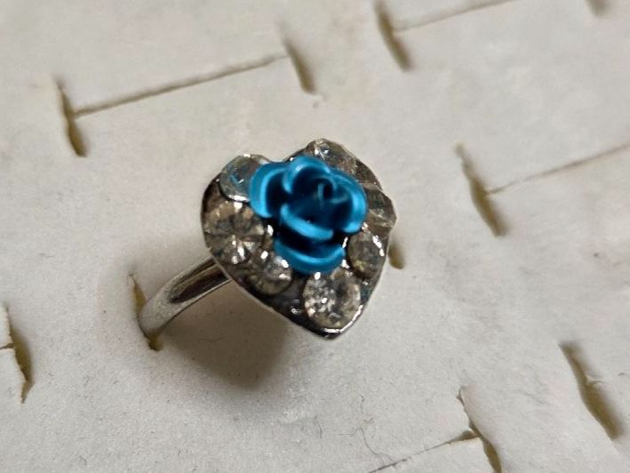 Ringe: Bague ajustable cœur rose bleue strass – Neu (gemäss Beschreibung) aus Territet von Cenh 1