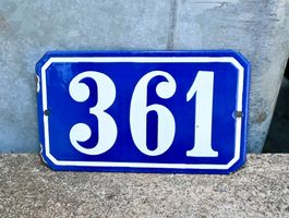 VTG Emailschild Hausnummer 361 emaille 14 x 9.5cm