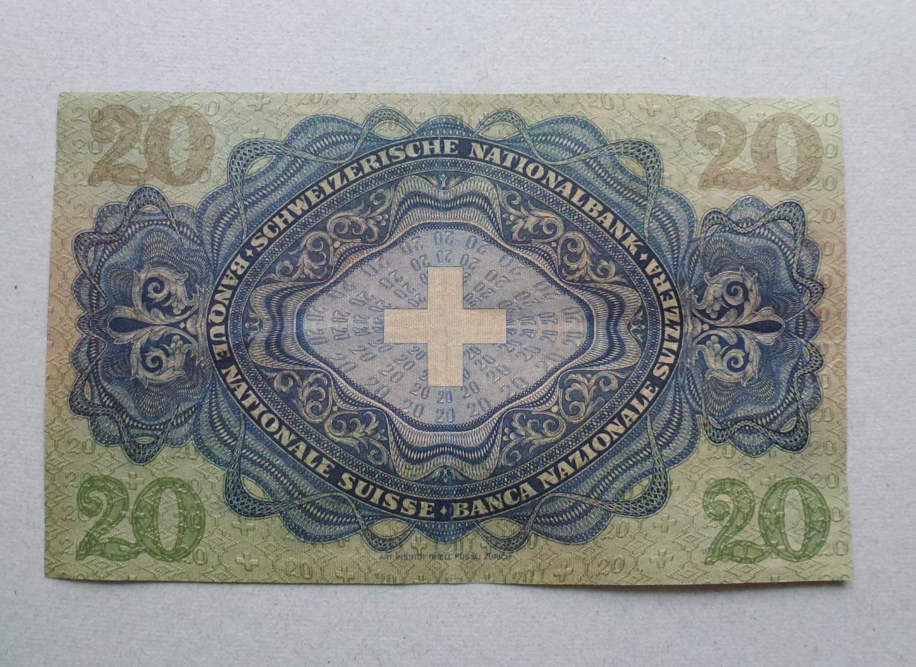 Banconote: Schweiz ++ 20 Franken 1949 – Usato da Walkringen venduto da Casablanca777 1