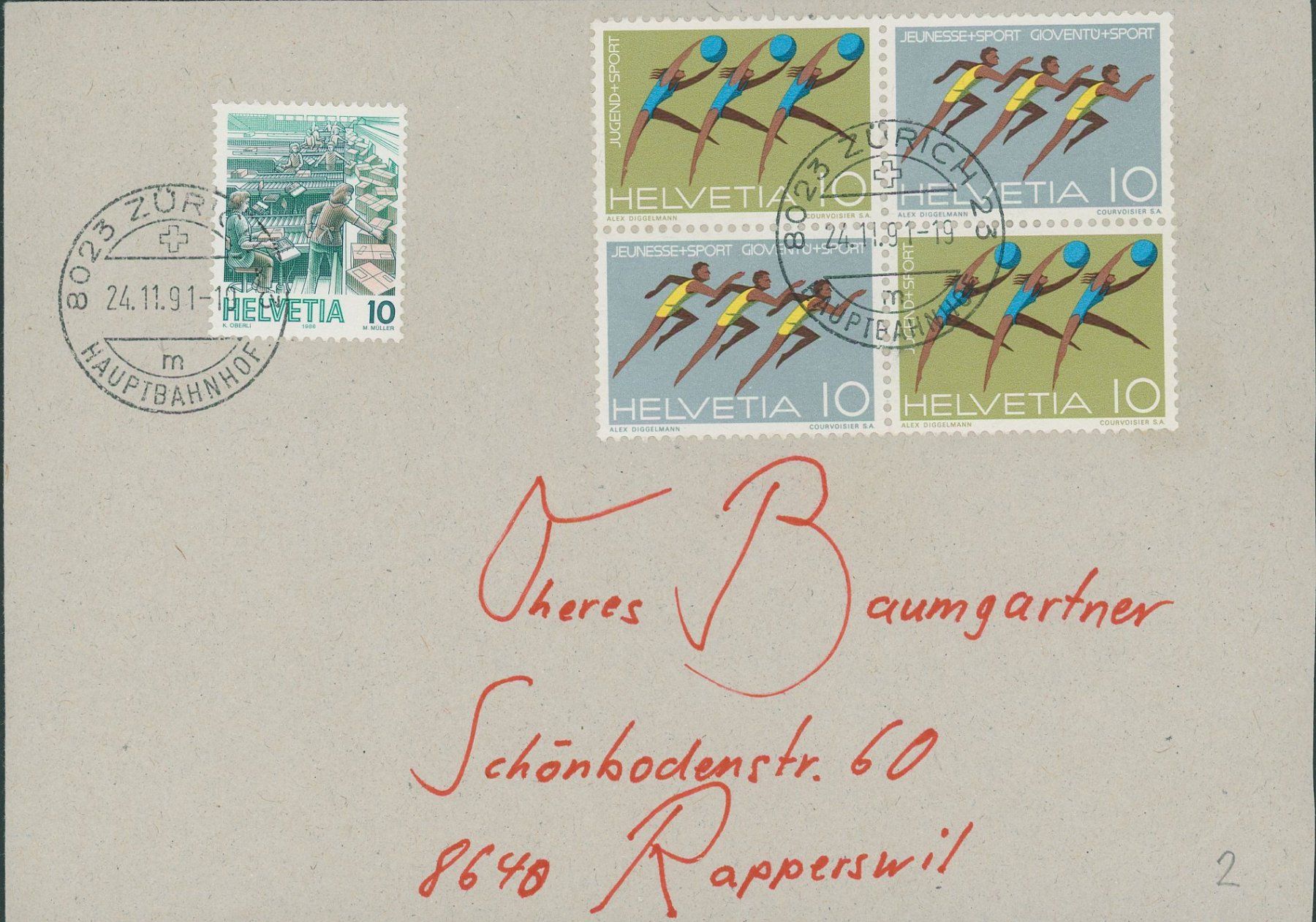 Alle Briefmarken: Brief   2 – Gebraucht aus Opfikon von webstar30