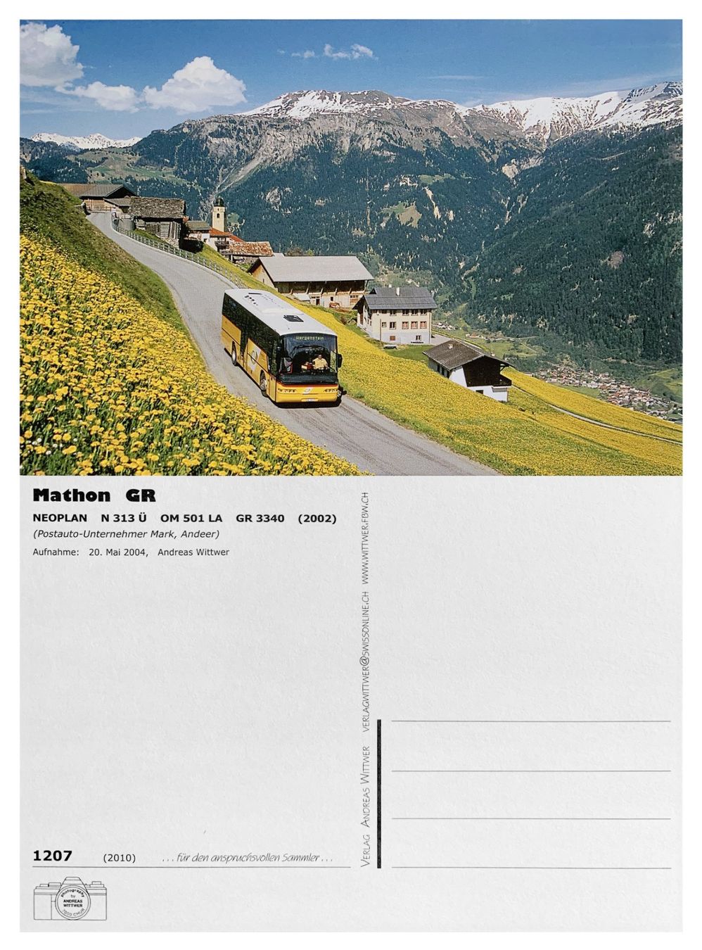 Cartoline postali: Mathon Schamserberg Zillis Andeer Postauto Neoplan N313ü – Nuovo (secondo la descrizione) da Bern venduto da AWiBe