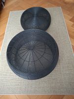 Tische 2er Set Ø70/59 cm H30/20 cm schwarz Draht