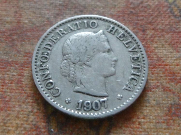 Tutti le monete: 5 Rp. 1907  (A) – Usato da Romanel-sur-Lausanne venduto da Swift13