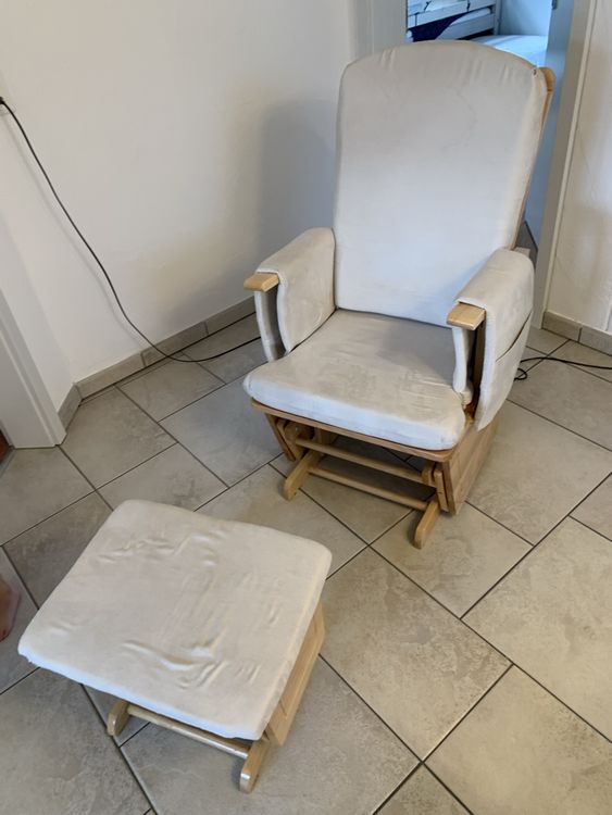 Schaukelstuhl Mit Fußstütze & Seitentaschen - Bequemer Sessel Für Wohnzimmer