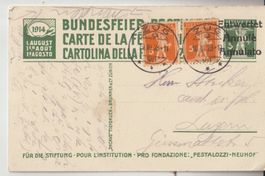 Bundesfeier Karte 1914 Entwertet für Luzern Carte Fête Natio