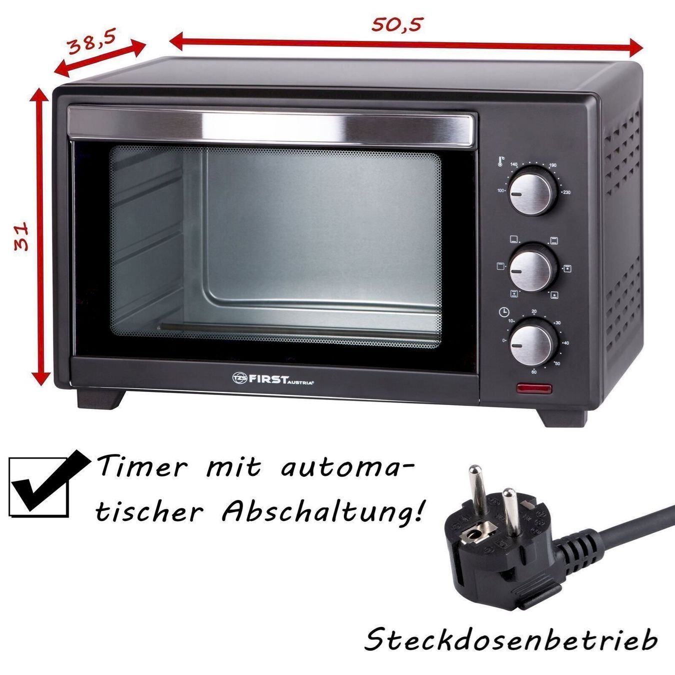 Backöfen: TZS First Austria 1600 W Mini Backofen – Neu und originalverpackt aus Bottighofen von zaap 3