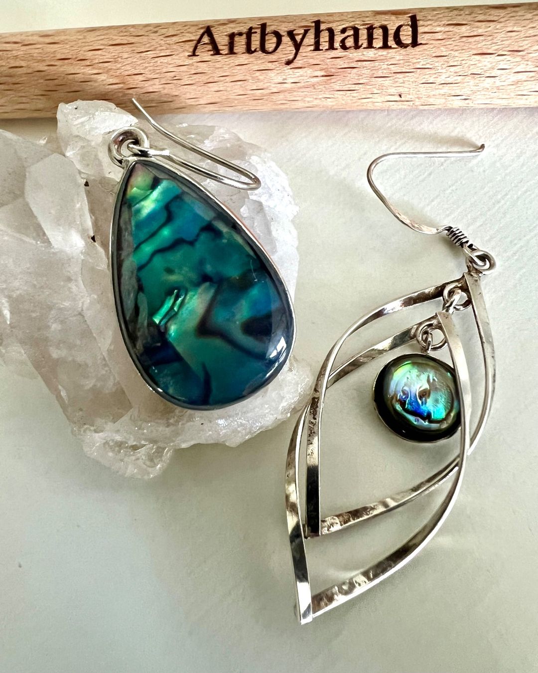 Ohrringe & -stecker: Abalone Ohrhänger Set Silber 925 schimmernd Vintage – Gebraucht aus Ruswil von artbyhand 5