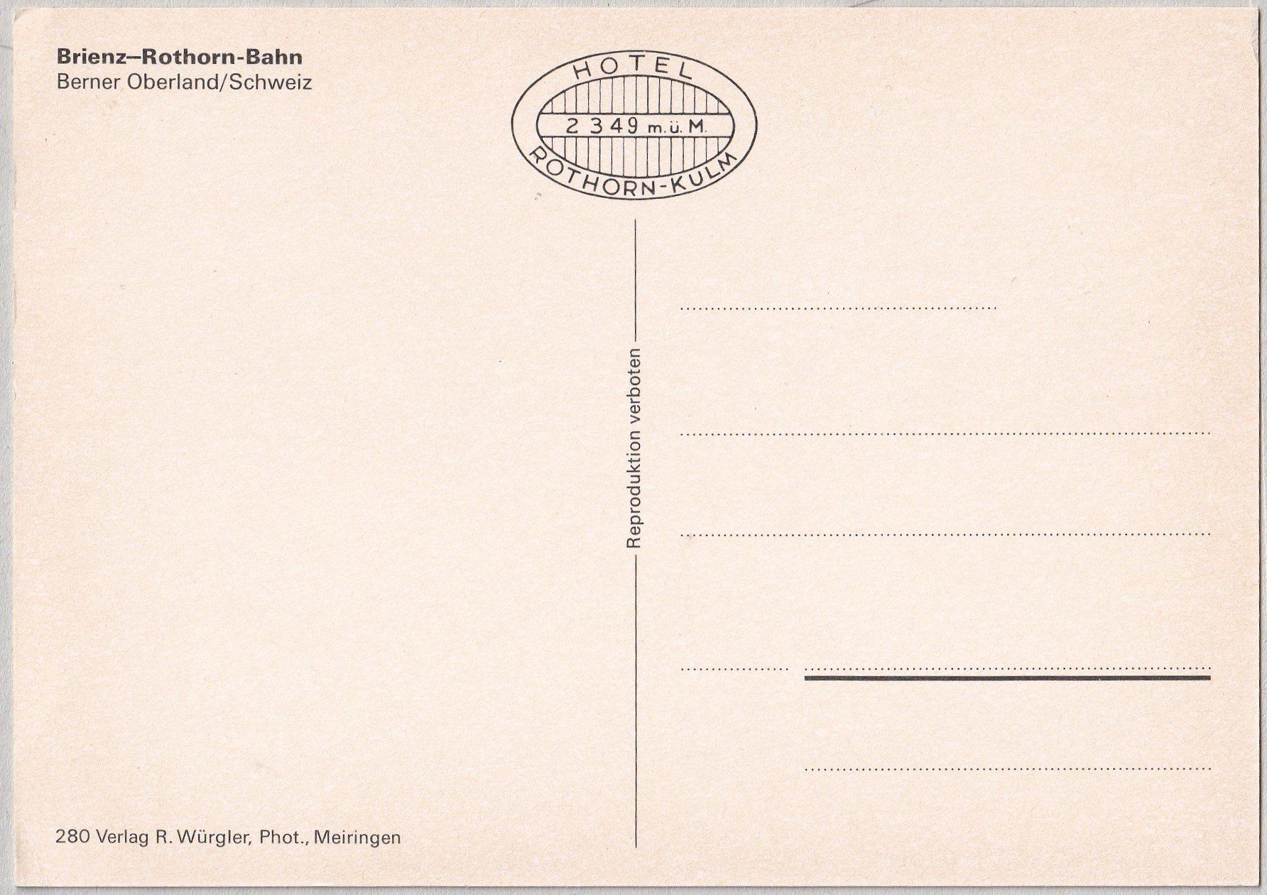 Ansichtskarten: Brienz-Rothorn Bahn – Neu (gemäss Beschreibung) aus Castione von Rx-stamps 1