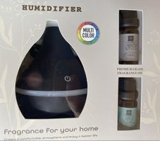 Lufterfrischer Humidifier Schwarz mit Duftöl Multi Color