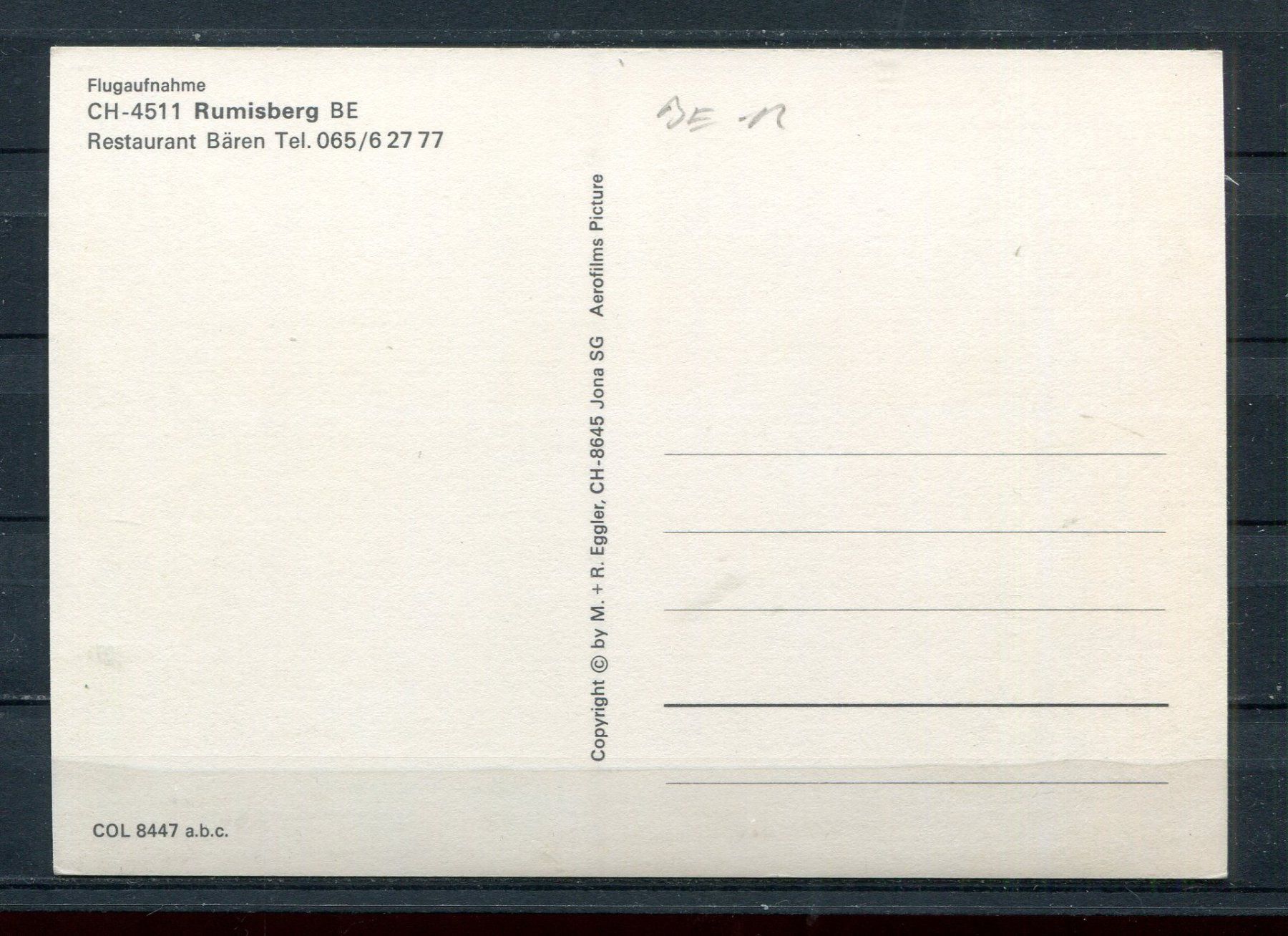 Cartoline postali: Rumisberg Bern Flugaufnahme – Usato da Küttigen venduto da Melisch1000 1