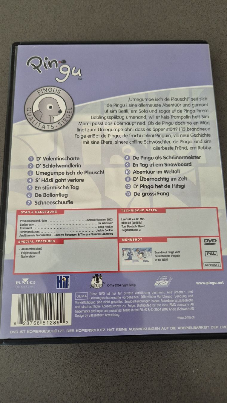 Tutti i DVDs: Pingu "Umegumpe isch de Plausch" DVD  – Usato da Auw venduto da Goldflimmer 1