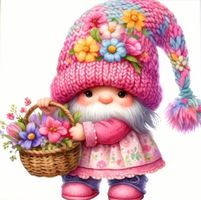 Perlen-Stickerei-DIY-Gartenzwerg-Blumen-Korb-kreativ-Bild
