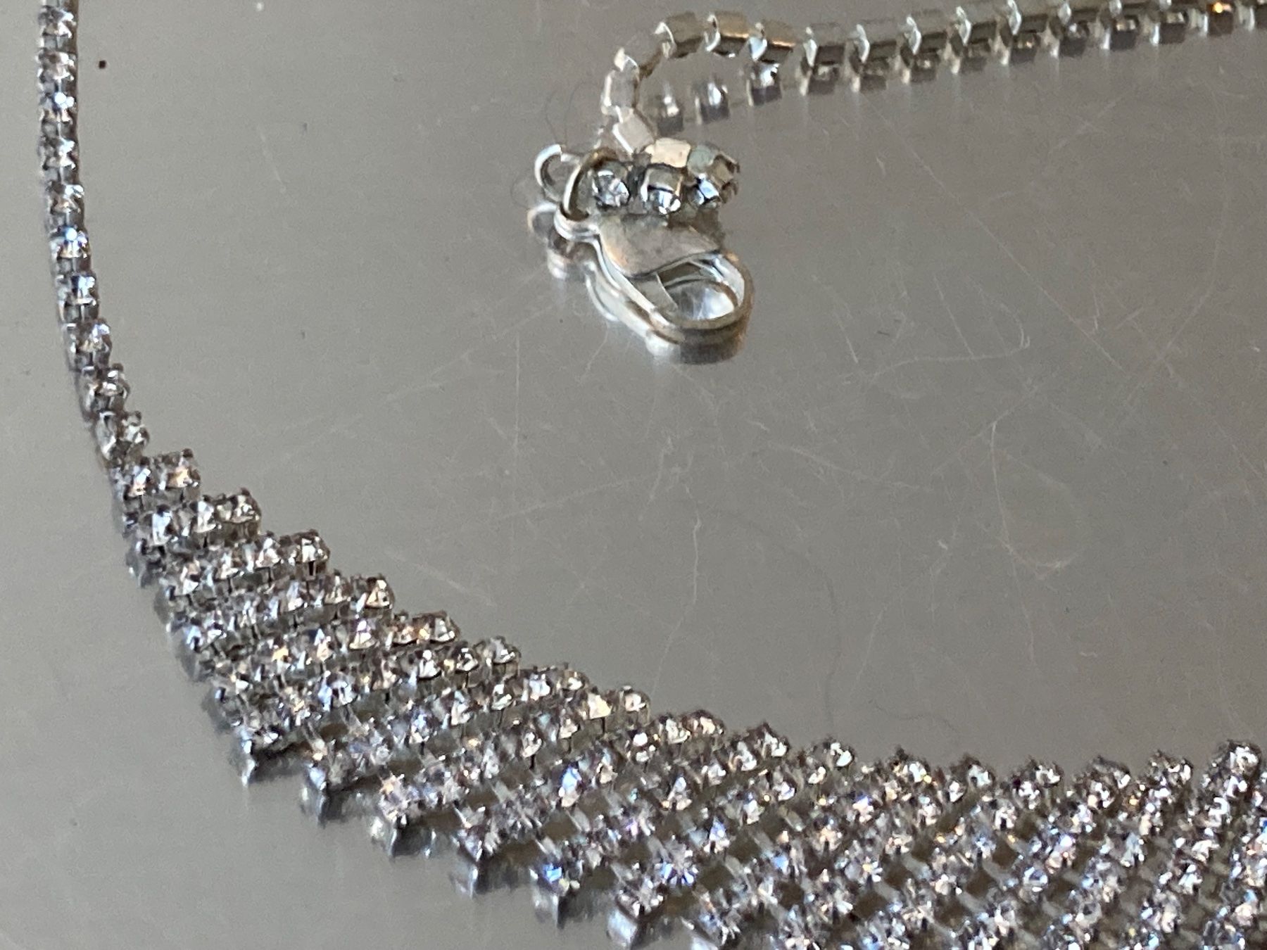 Catenine: Collier Strass Argenté Bijou de soirée Neuf – Usato da Marly venduto da Antigona71 4