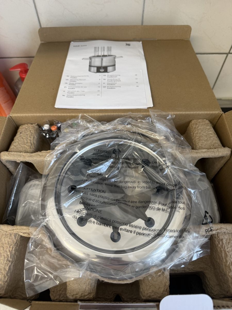 WMF Elettrodomestici da cucina: WMF Lono Fondue Set mit 8 Gabeln – Nuovo e nell'imballaggio originale da Domat/Ems venduto da alk_hd89 1
