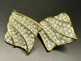 Vintage-Ohrringe Cabouchon Paris – Goldfarben