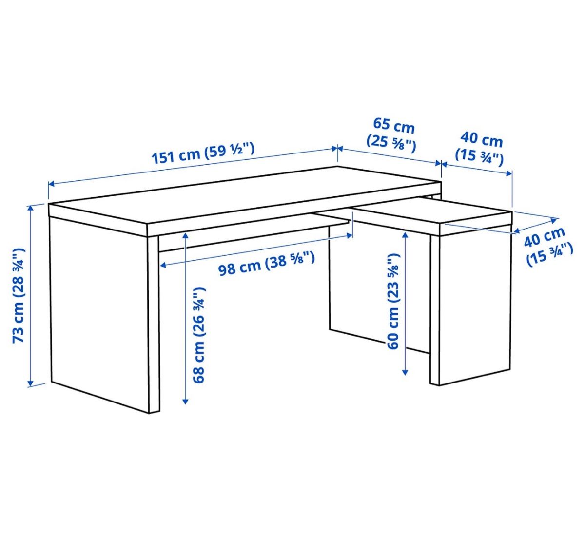 Ikea Schreibtische: Ikea MALM desk with pull-out side table, good condition – Gebraucht aus Zürich von von_65yj 3