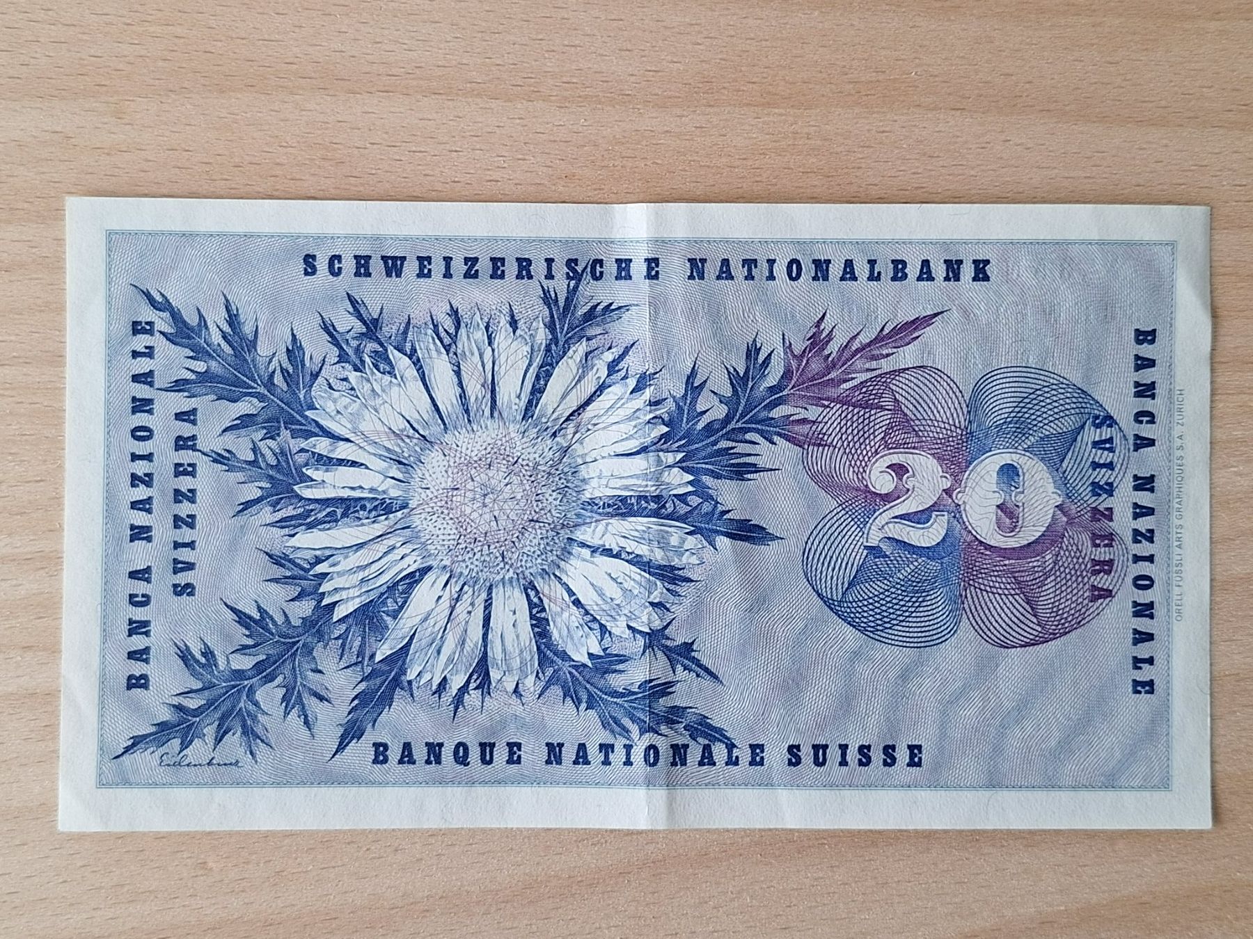 Banconote: Schweizer Banknote, 20 Franken, JG 1969 – Usato da Lohn-Ammannsegg venduto da Beo71 1