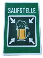 SAUFSTELLE - Blechschild  (neu/OVP)