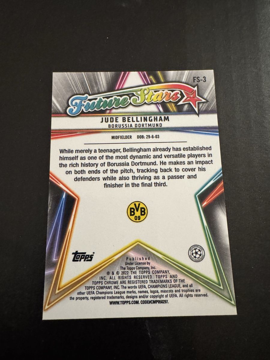 Topps Cartes à collectionner: 2021-22 Topps Chrome UCL Future Stars Bellingham – Neuf (Voir description) à Oekingen par dav_lf5x 1