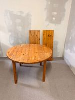 Runder Esstisch aus Kiefernholz mit 2 Einsatzplatten