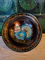 Wunderschöne,Vintage Keramik Schale mit Hahn Motiv, signiert