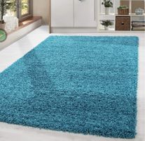 Teppich Hochflor Türkis Extra Weich und Flauschig 240x340cm