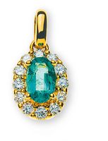 Anhänger Gelbgold 750 mit Smaragd 0.38ct.