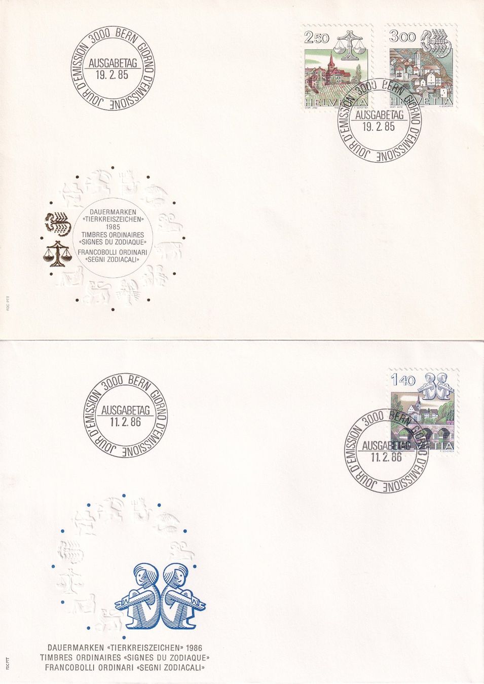 Alle Briefmarken: Lot 8 Briefe FDC 1982 - 1986 – Gebraucht aus Rossa von becky05 2