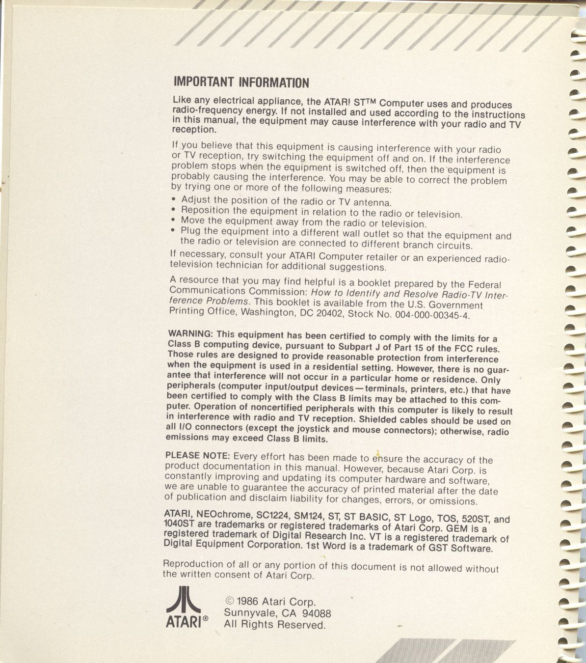 PCs: Manual und Boot Disk Atari 1040 ST – Gebraucht aus Riehen von  2