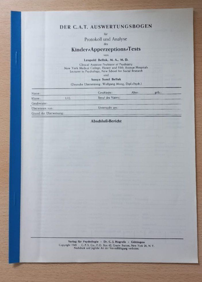 Giocattoli: Der Kinder-Apperzeptions-Test – Usato da Meilen venduto da Mosell 3