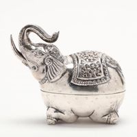 Cambodian Silver Elephant Form Betel Box