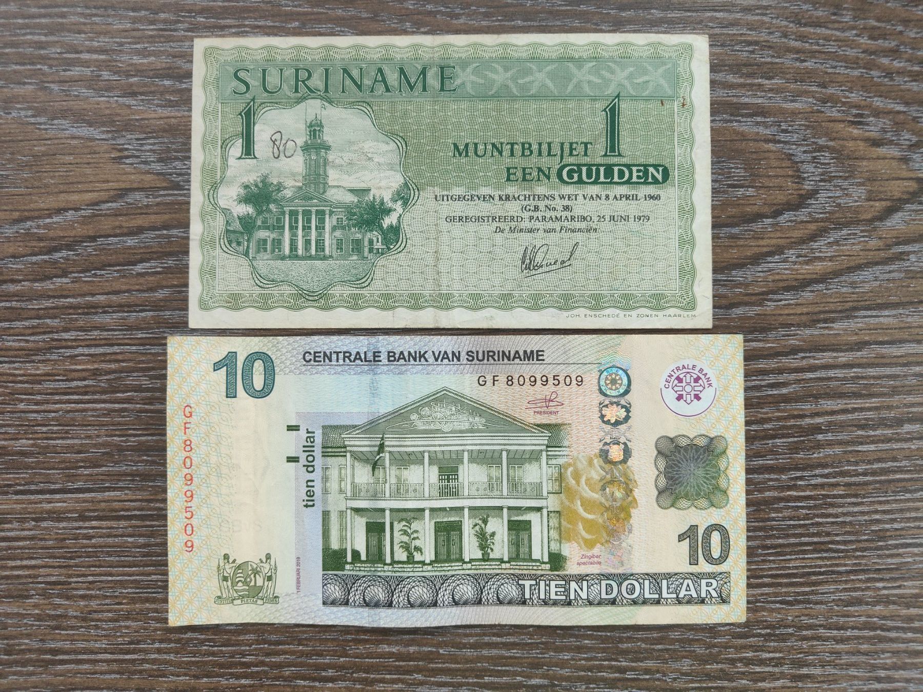 Banknoten: Surinam 2 Stück !!!!!!!! – Gebraucht aus Flaach von Lonzo99