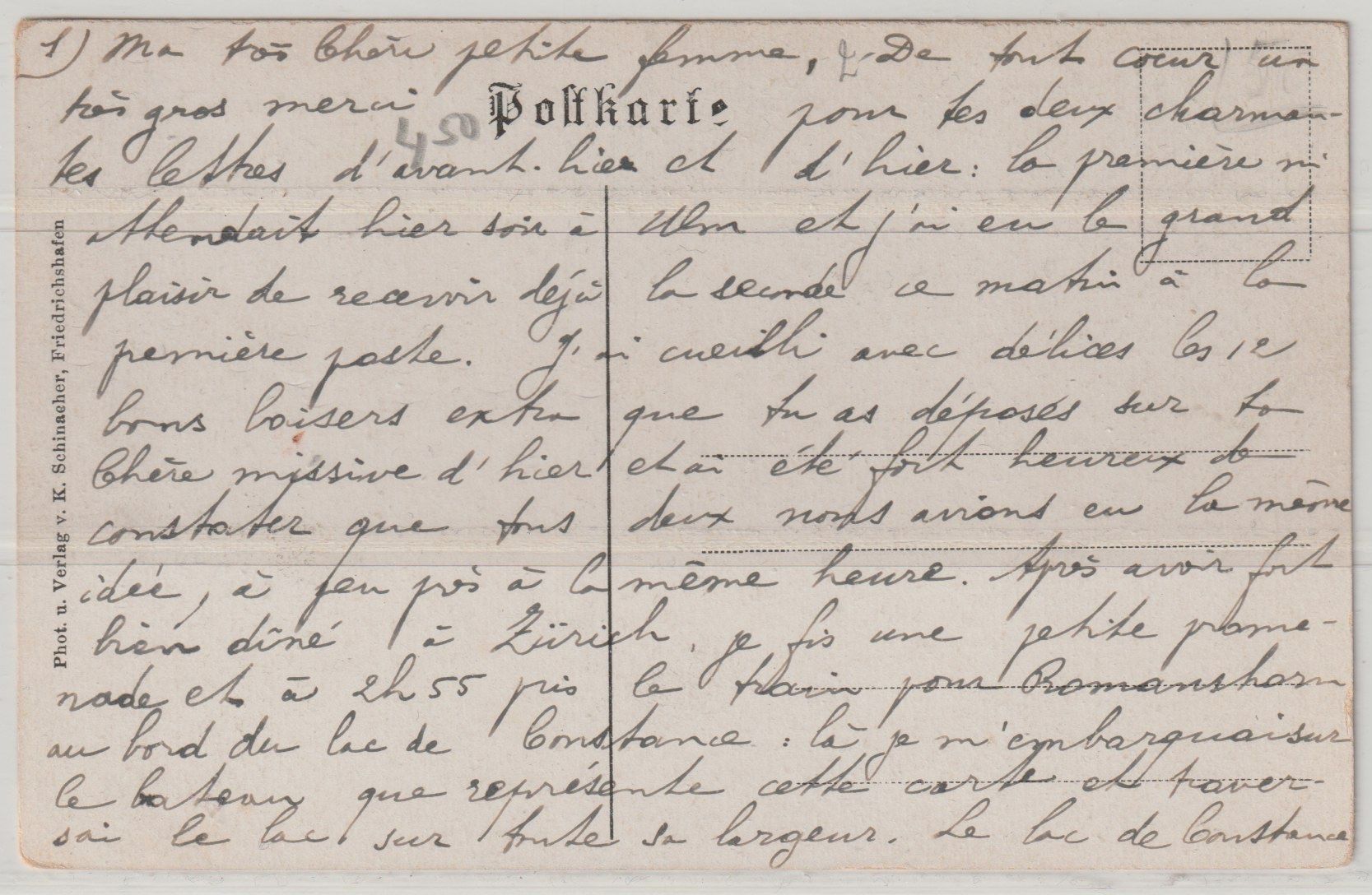 Cartes postales: AK,, 1911: Bodensee, Salondampfer "RHEIN" – D'occasion à Basel par Colec 1