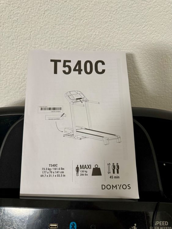 Tapis De Course électrique Domyos T540B - Occasion - Fonctionne Parfaitement